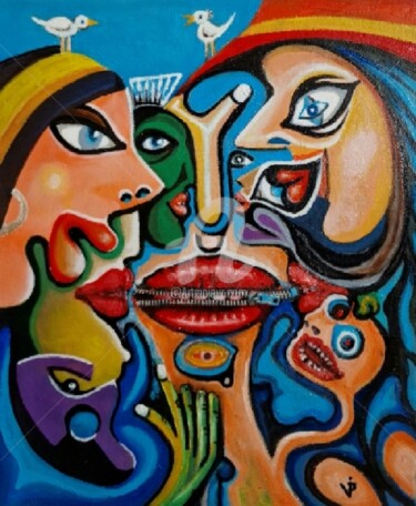 Pintura titulada "The witches" por Modern Art, Obra de arte original, Oleo