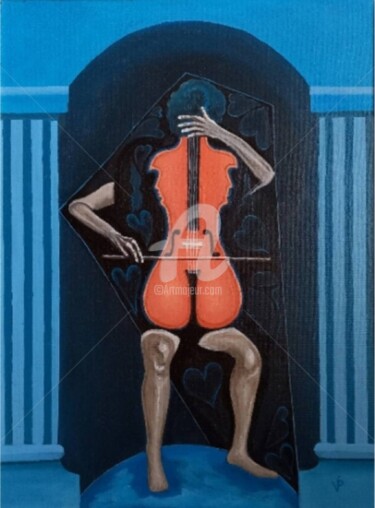 Pintura intitulada "The music" por Modern Art, Obras de arte originais, Óleo