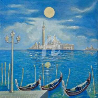 Schilderij getiteld "One day in Venice" door Modern Art, Origineel Kunstwerk, Olie