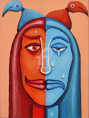 "A tear and a smile" başlıklı Tablo Modern Art tarafından, Orijinal sanat, Petrol