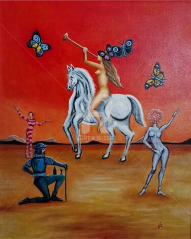 Pintura intitulada "Lady Godiva" por Modern Art, Obras de arte originais, Óleo