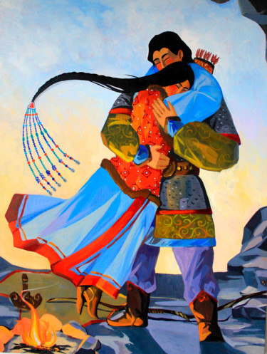 Peinture intitulée "Спасенная" par Taisiia Menigecheva, Œuvre d'art originale, Huile