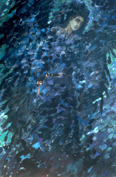 Pittura intitolato "Танатос. Ангел смер…" da Taisiia Menigecheva, Opera d'arte originale, Acrilico
