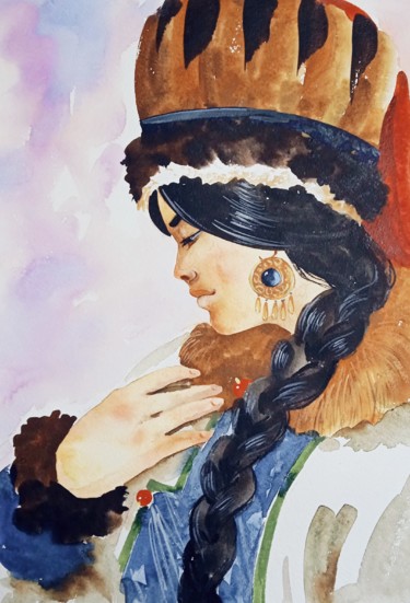 Disegno intitolato "Трепет" da Taisiia Menigecheva, Opera d'arte originale, Acquarello