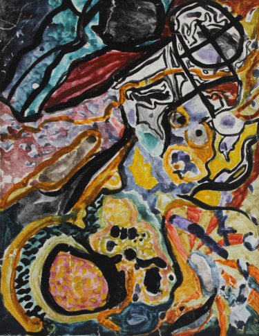 Картина под названием "Композиция №001" - Таисия Менигечева, Подлинное произведение искусства, Акварель