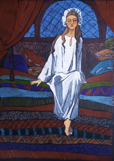 Pintura titulada "Ганс Христиан Андер…" por Taisiia Menigecheva, Obra de arte original, Pastel