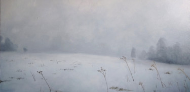 Painting titled "Foggy" by Taisiia Menigecheva, Original Artwork, Oil Mounted on Wood Stretcher frame