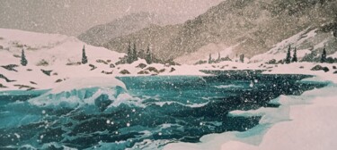 Картина под названием "Ice" - Таисия Менигечева, Подлинное произведение искусства, Акрил Установлен на Деревянная рама для н…