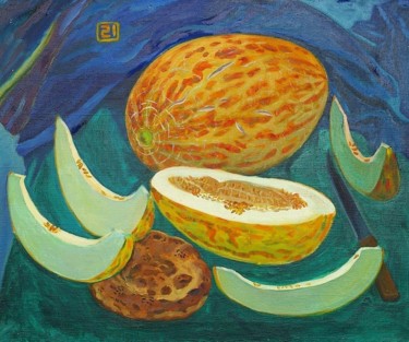 Картина под названием "Melons" - Moesey Li, Подлинное произведение искусства, Масло