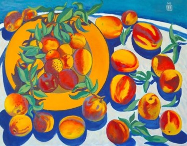 Картина под названием "Peaches" - Moesey Li, Подлинное произведение искусства, Масло