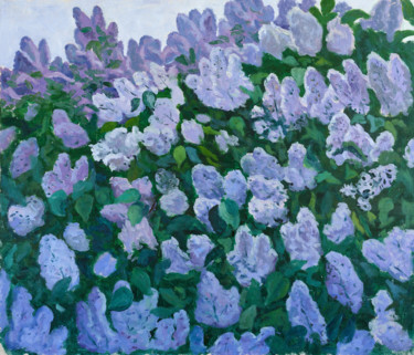 Картина под названием "Lilac is blooming" - Moesey Li, Подлинное произведение искусства, Масло