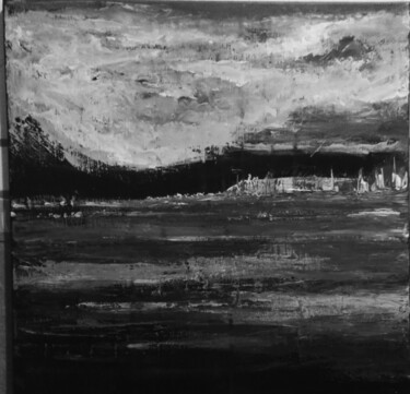 Peinture intitulée "mer-de-nuit.png" par Mof, Œuvre d'art originale, Acrylique