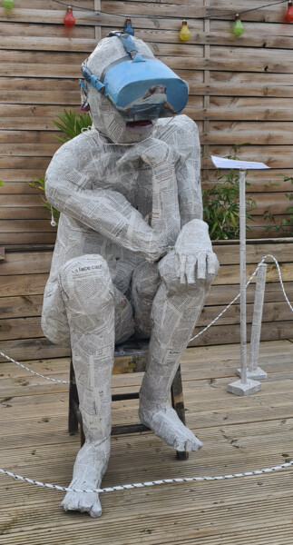 Скульптура под названием "Le penseur numérique" - Mof, Подлинное произведение искусства, Бумага