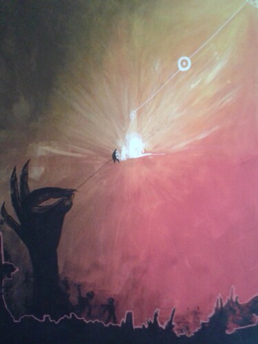 Painting titled "Enfer ou paradis" by Mof, Original Artwork, Acrylic