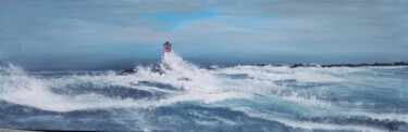 Peinture intitulée "phare-en-tempete2.j…" par Mof, Œuvre d'art originale, Acrylique