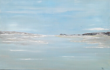 Peinture intitulée "Une plage en été" par Mof, Œuvre d'art originale, Acrylique