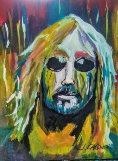Painting titled "Tom Petty-RIP" by Joseph Cardinal, Original Artwork, Acrylic