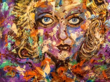 Peinture intitulée "Bette Davis Eyes" par Joseph Cardinal, Œuvre d'art originale, Acrylique