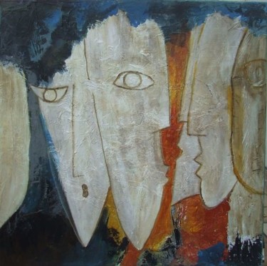 Peinture intitulée "retour de crète" par Monik Guevel, Œuvre d'art originale, Acrylique