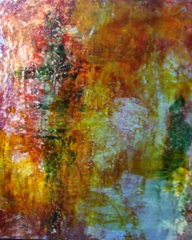 Pittura intitolato "couleurs chaudes" da Monik Guevel, Opera d'arte originale
