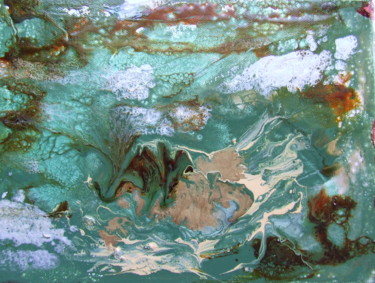 Peinture intitulée "vagues" par Monik Guevel, Œuvre d'art originale, Émail