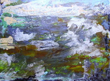 Painting titled "TEMPETE" by Monik Guevel, Original Artwork, Enamel