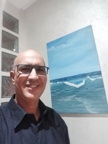 Painting titled "Active waves 2" by Moha Sajid, Original Artwork, Acrylic