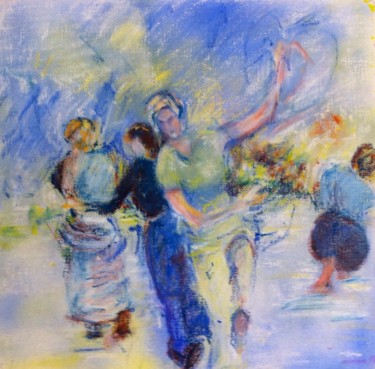 Malerei mit dem Titel "Tanzerei" von Monika Hagenbucher, Original-Kunstwerk, Pastell