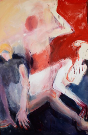 Malerei mit dem Titel "bewegte Frauen" von Monika Hagenbucher, Original-Kunstwerk, Acryl