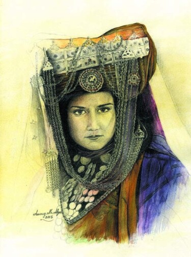Painting titled "Nailia" by Mohamed Azzoug, Original Artwork, Oil