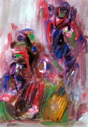 Peinture intitulée "la foule2" par Mohamed Barrak, Œuvre d'art originale