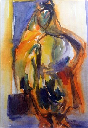 Peinture intitulée "homme debout" par Mohamed Barrak, Œuvre d'art originale