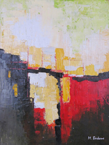 Peinture intitulée "composition-06.jpg" par Mohamed Berkane, Œuvre d'art originale, Huile