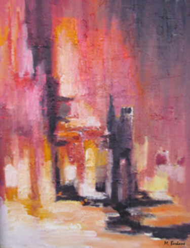 Painting titled "Casbah" by Mohamed Berkane, Original Artwork, Oil