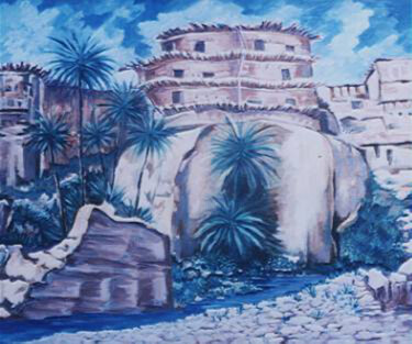 Peinture intitulée "Banianne 02" par Mohamed Berkane, Œuvre d'art originale, Huile