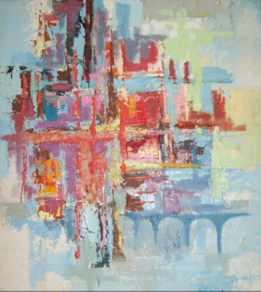 Pittura intitolato "architecture-" da Mohamed Berkane, Opera d'arte originale, Olio