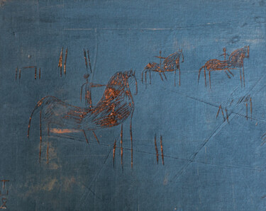 Incisioni, stampe intitolato "Histoire gravée #4" da Mohamed Chiboub, Opera d'arte originale, incisione Montato su Cartone