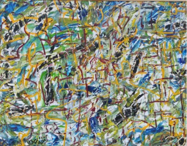 Painting titled "Abstraction libre" by Mohamed Ferkous, Original Artwork