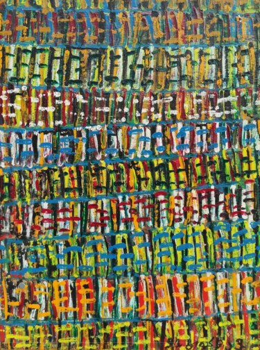 Painting titled "Les étapes" by Mohamed Ferkous, Original Artwork, Oil