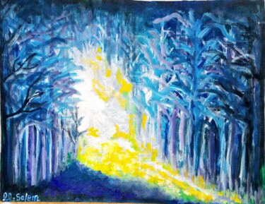 Картина под названием "Forest mysterious l…" - Mohamed Salem, Подлинное произведение искусства, Акрил