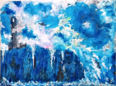 Painting titled "Embracing The Storm" by Mohamed Salem, Original Artwork, Acrylic
