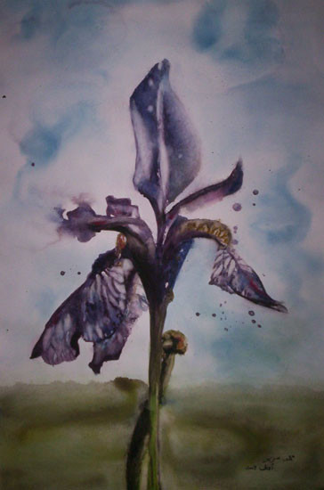 Peinture intitulée "Iris de Sibérie" par Mohamed Srir, Œuvre d'art originale