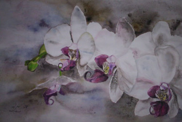 Peinture intitulée "Orchidées" par Mohamed Srir, Œuvre d'art originale