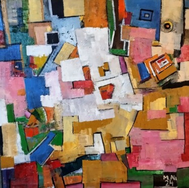 Картина под названием "Abstract 4 A" - Mohammad Ali, Подлинное произведение искусства, Масло Установлен на Деревянная рама д…
