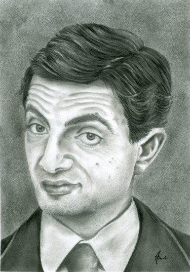 Peinture intitulée "Mr Bean" par Amri Mohamed, Œuvre d'art originale