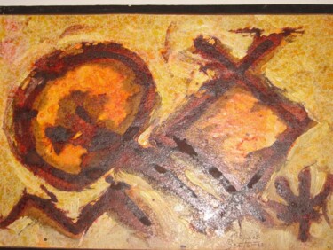 Peinture intitulée "composition 6" par Mohammed Benhamza, Œuvre d'art originale, Huile