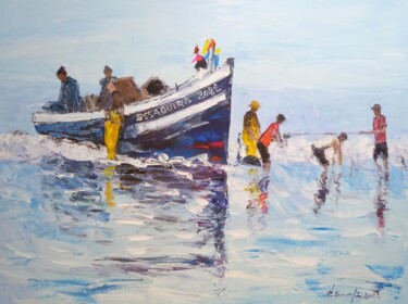 Painting titled "Retour de pêche 31" by Mohammed Bouafia, Original Artwork, Acrylic