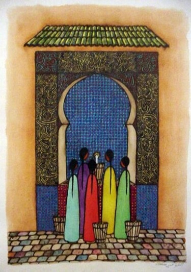 Painting titled "fuente (la fontaine)" by Mohammed Chaara, Original Artwork