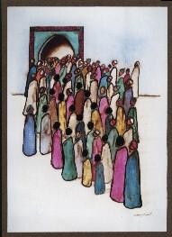 Peinture intitulée "porte de la mosquée" par Mohammed Chaara, Œuvre d'art originale