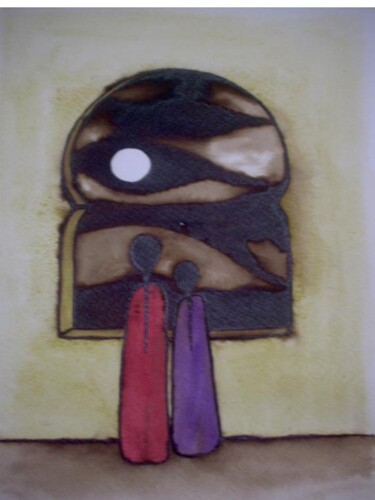 Peinture intitulée "pleinelune.jpg" par Mohammed Chaara, Œuvre d'art originale